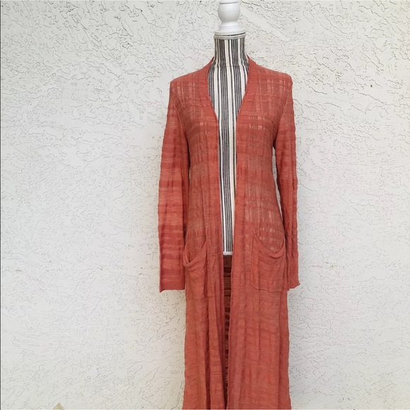 Anthropologie Moth Peach Sun Duster Sweater - Picture 2 of 7